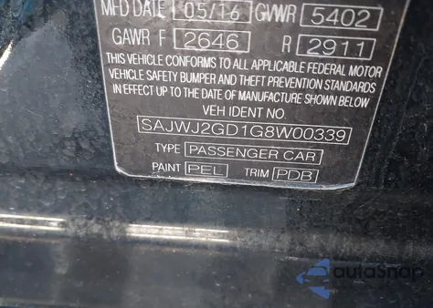 2016 Jaguar Xj Xjl Portfolio from USA, damaged, VIN SAJWJ2GD1G8W00339